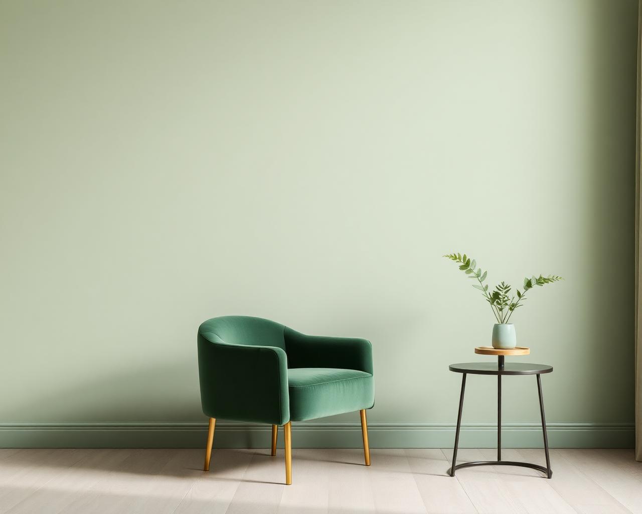 Calm, restorative green interior representing wellbeing at work